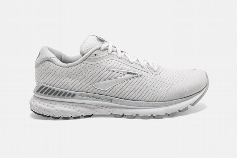 Brooks Adrenaline GTS 20 Women's Road Running Shoes - White/Silver/Grey (71845-PJRV)